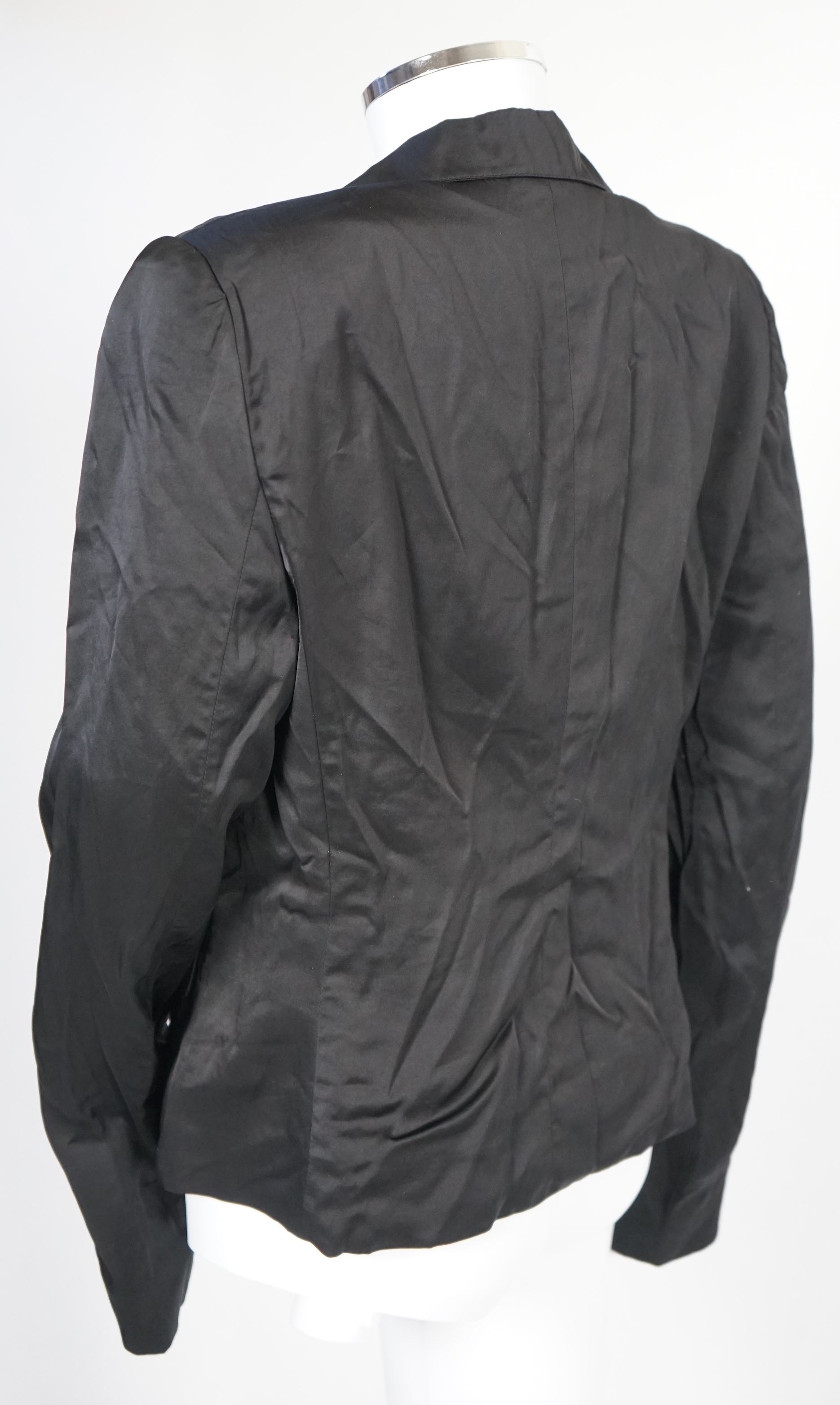 Four Emporio Armani lady's jackets, light blue silk size EU 46, all the others size EU 44